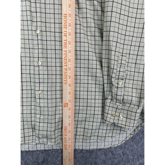 Peter Millar Plaid Long Sleeve Men's Button Down Shirt Green Brown Tan Plaid XL - Picture 4 of 8